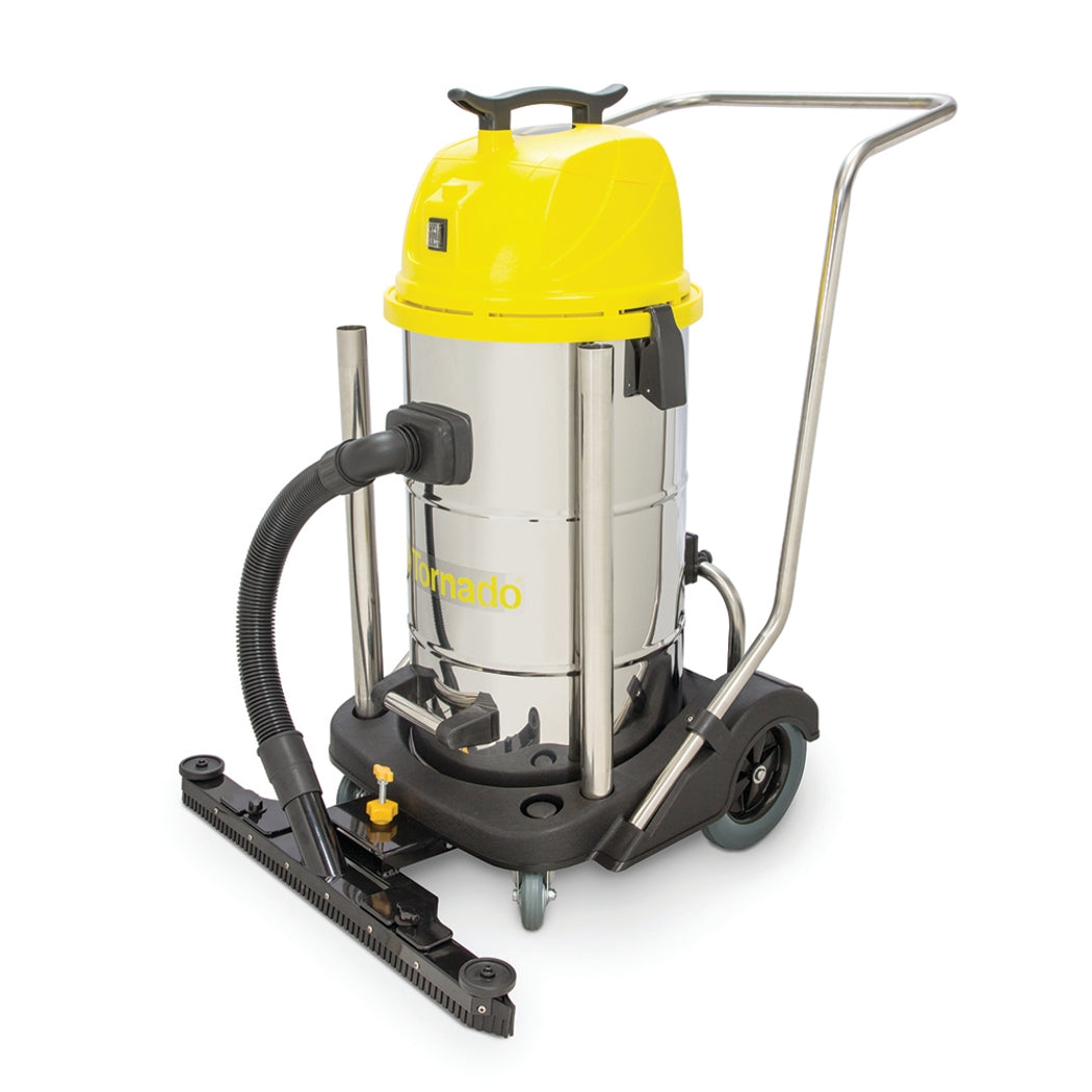 Tornado Taskforce 20 Trot-Mop Wet/Dry Vacuum - 20 Gallon Stainless, Front Squeegee