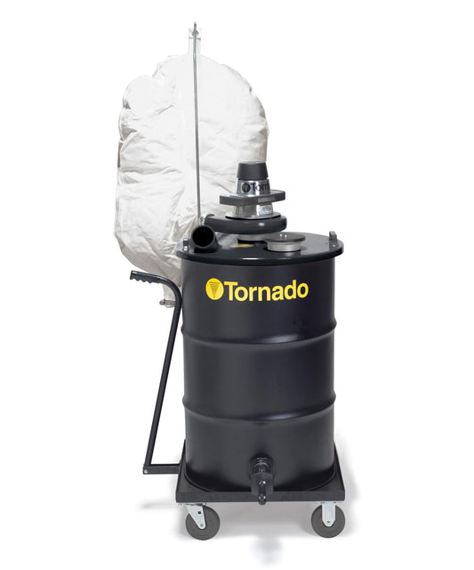 Tornado Jumbo Single Electric External Filter Vacuum - 55 Gallon Drum, 184 CFM