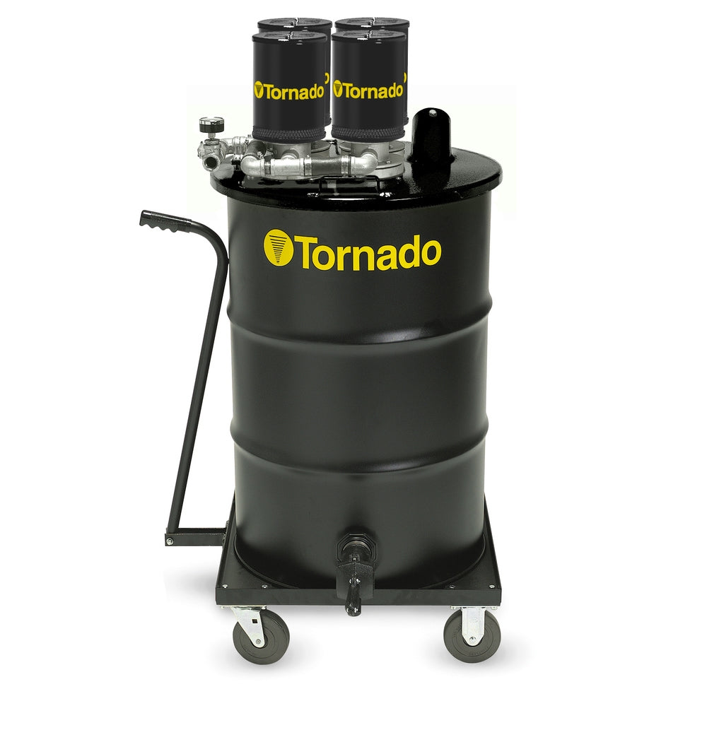Tornado Jumbo Quad Air Wet-Only Vacuum - 55 Gallon Drum, 258 CFM