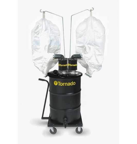 Tornado Jumbo Quad Air External Filter Vacuum - 55 Gallon Drum, 258 CFM