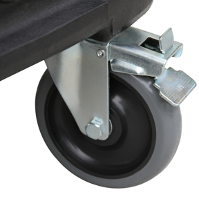 Mytee 1001DX-200 Speedster Deluxe Heated Carpet Extractor, close-up of the caster wheel